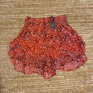 Maje Imona shorts NWT, red cheetah print, size Fr 38, fits like a US 4